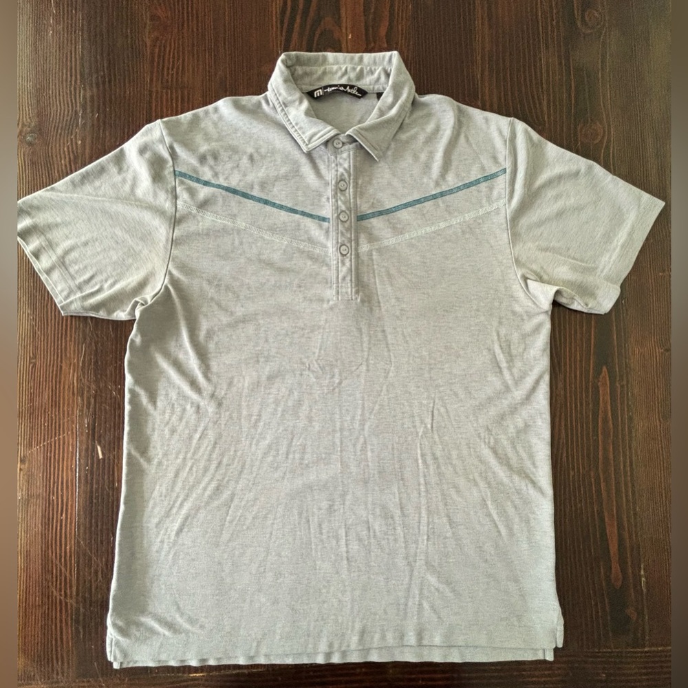 Travis Mathew | Polo Shirt | Gray | Unique‎ Stitching | Size Large | Golf Summer